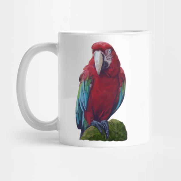 Scarlet Macaw - Digital illustration by AlmightyClaire